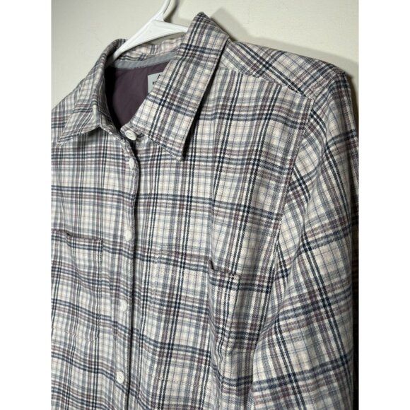 RIDGECUT Toughwear Plaid Flannel Button-Up Shirt Blue Purple Gorpcore Medium - Picture 2 of 8